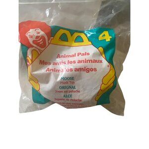 Vintage McDonalds Animal Pals Moose Plush Toy Happy Meal #4 New Sealed Bag